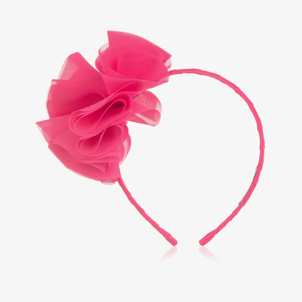 Abel & Lula-Girls Pink Chiffon Flower Hairband | Childrensalon