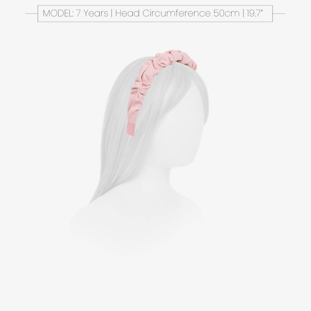 Abel & Lula-Girls Pink Crêpe Ruffle Hairband | Childrensalon