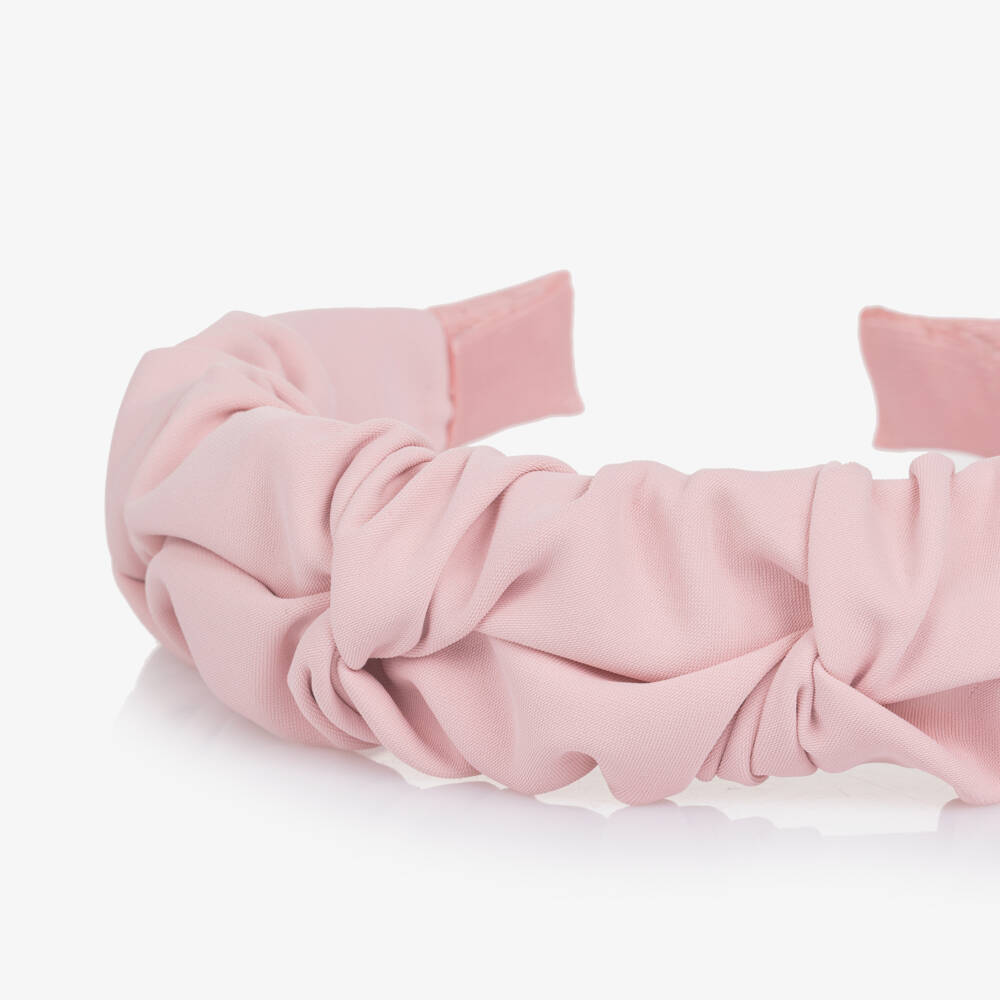 Abel & Lula-Girls Pink Crêpe Ruffle Hairband | Childrensalon