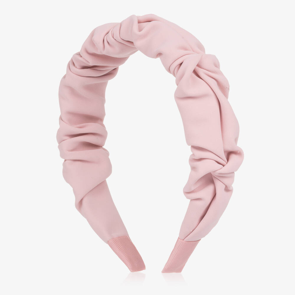 Abel & Lula-Girls Pink Crêpe Ruffle Hairband | Childrensalon