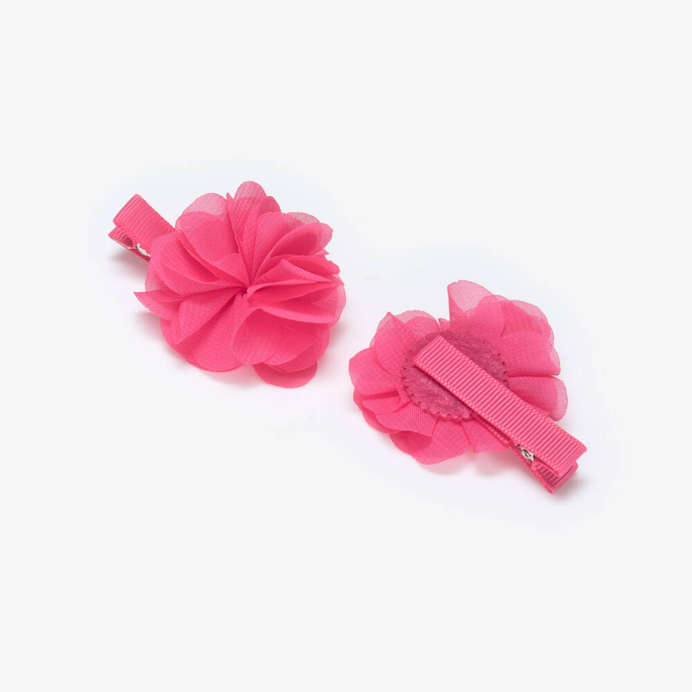 Abel & Lula-Girls Pink Flower Hair Clips (2 Pack) | Childrensalon