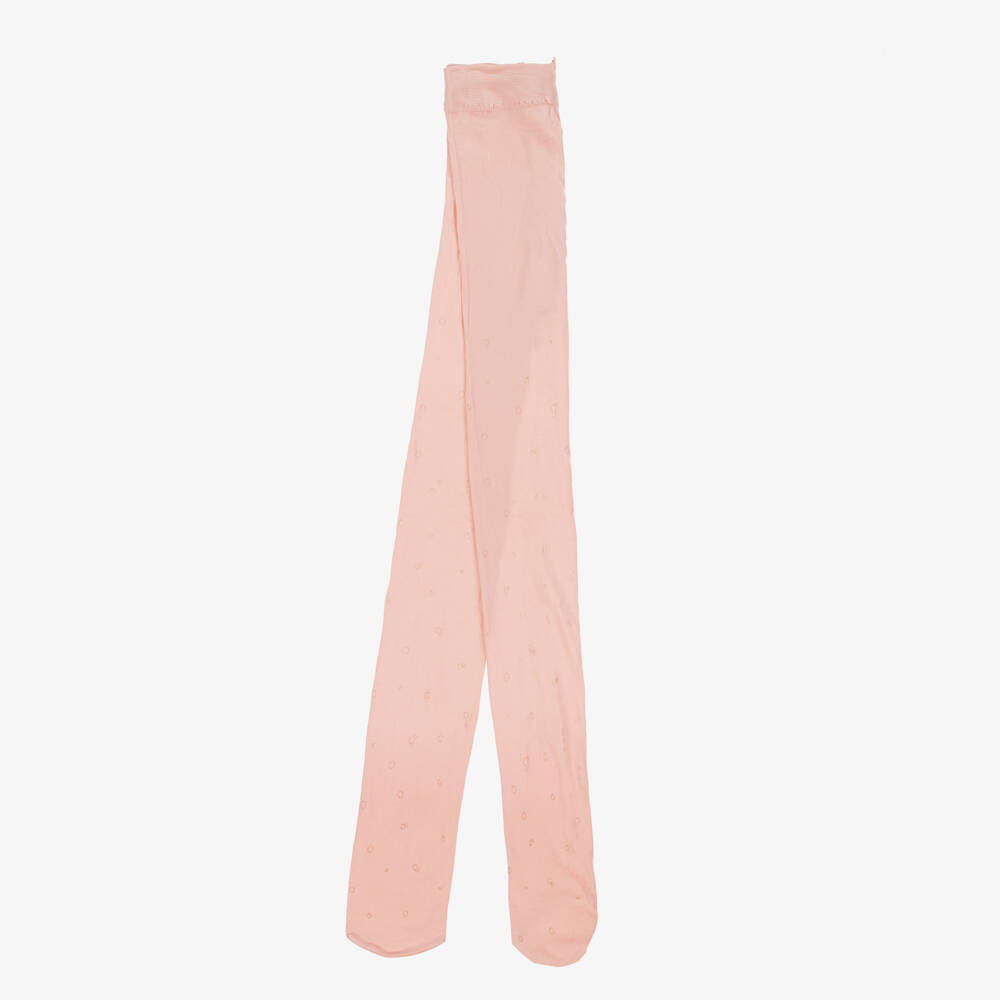 Abel & Lula-Girls Pink & Glitter Bubble Print Tights | Childrensalon