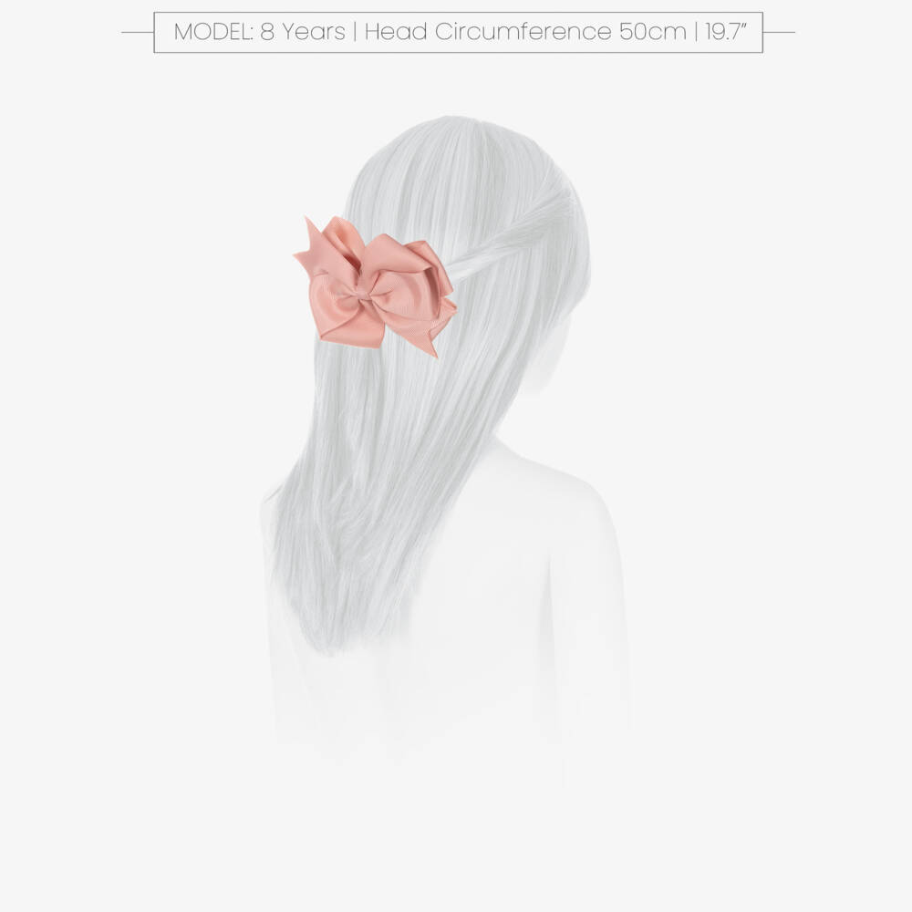 Abel & Lula-Заколка-бант розовая из репсовой ленты для девочек (12см) | Childrensalon