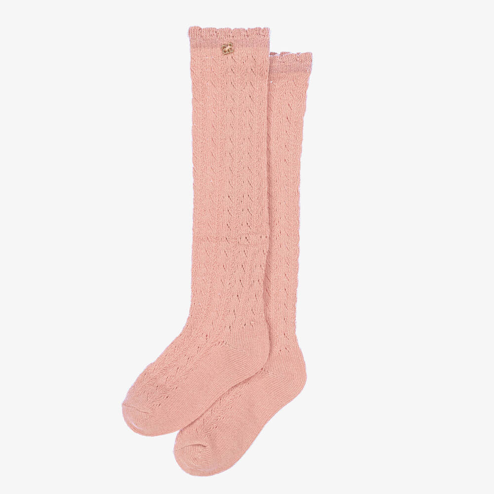 Abel & Lula-Girls Pink Patterned Cotton Socks | Childrensalon