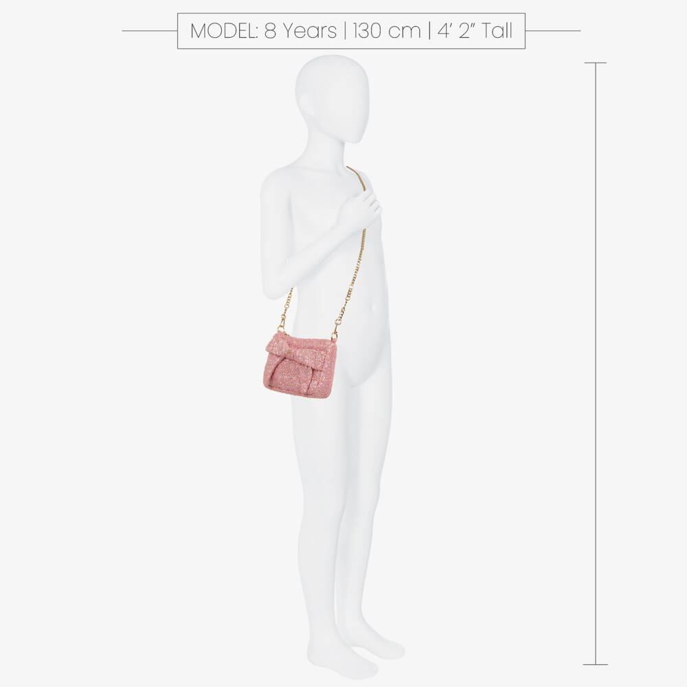 Abel & Lula-Girls Pink Sequin Bow Handbag (18cm) | Childrensalon