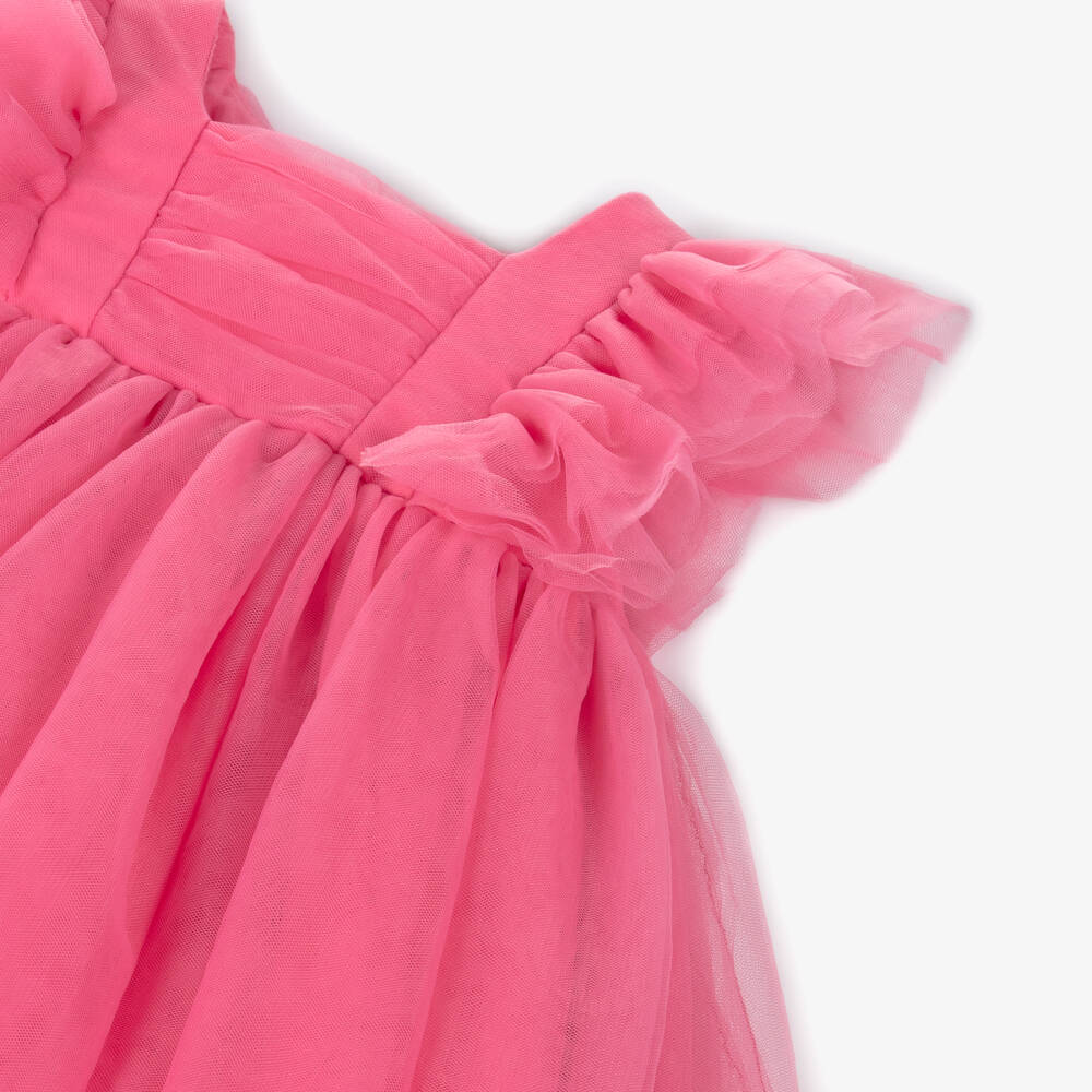 Abel & Lula-فستان تول لون زهري للبنات | Childrensalon