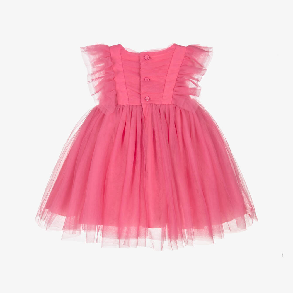 Abel & Lula-فستان تول لون زهري للبنات | Childrensalon