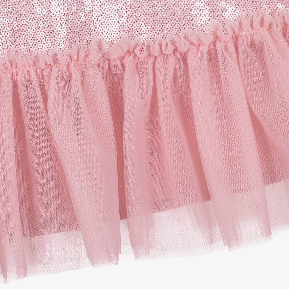 Abel & Lula-Girls Pink Tulle & Sequin Dress | Childrensalon