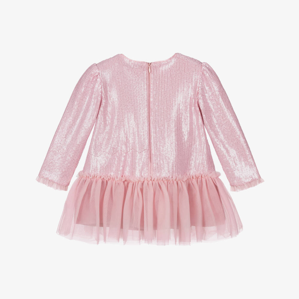 Abel & Lula-Girls Pink Tulle & Sequin Dress | Childrensalon