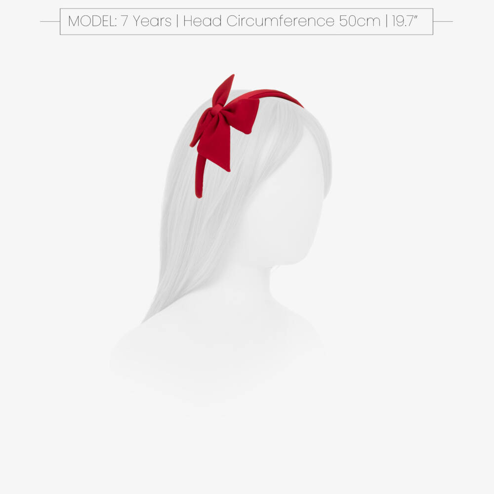 Abel & Lula-Girls Red Bow Milano Jersey Hairband | Childrensalon