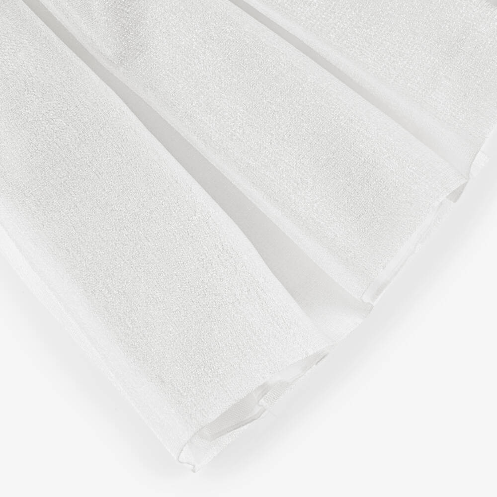 Abel & Lula-Girls Shimmery Ivory Dress with Diamanté Bow | Childrensalon