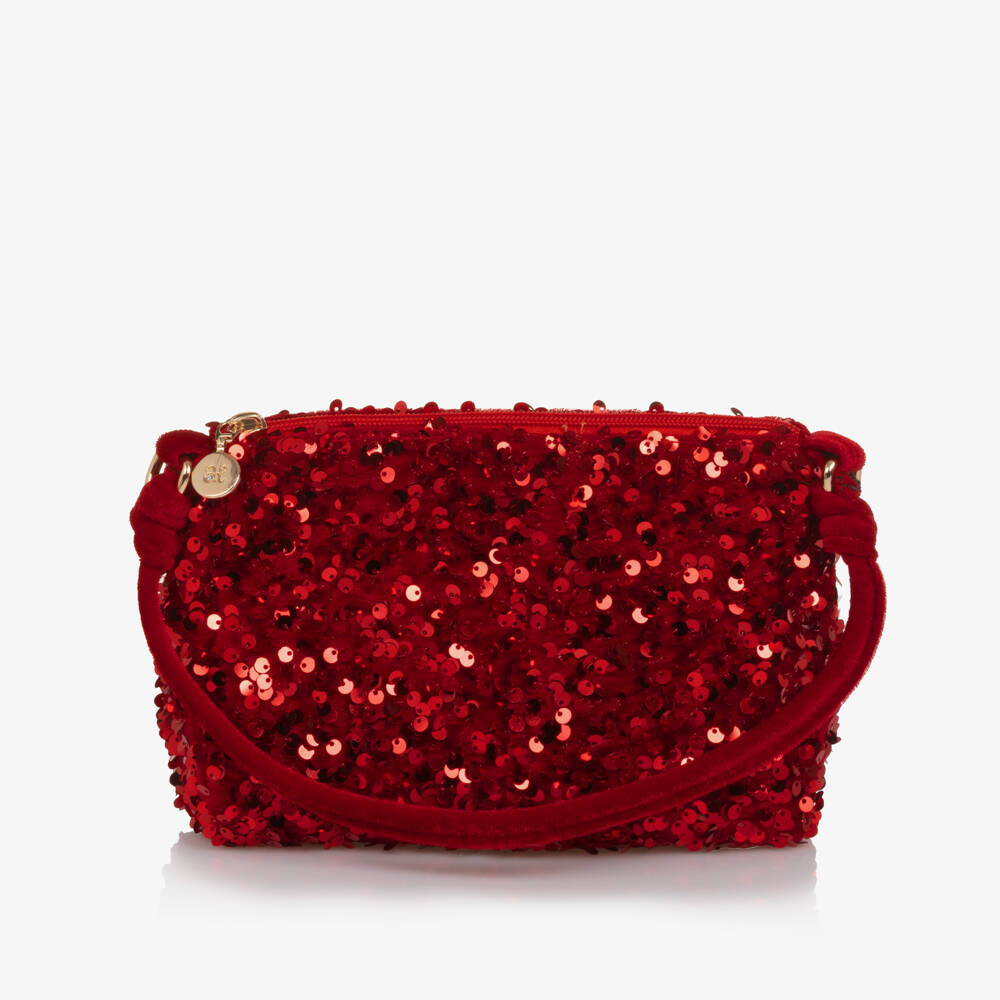 Abel & Lula-Girls Shimmery Red Sequin Handbag (20cm) | Childrensalon