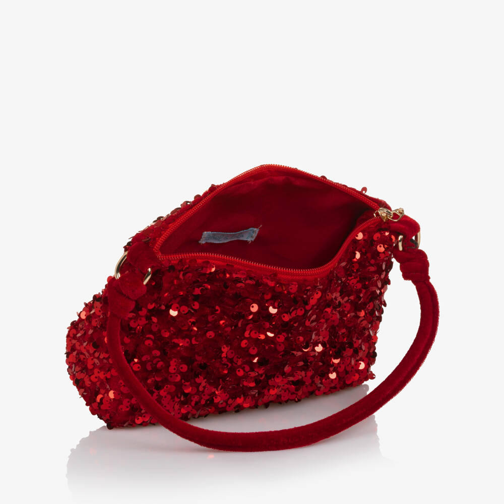 Abel & Lula-Girls Shimmery Red Sequin Handbag (20cm) | Childrensalon