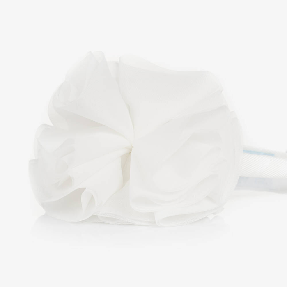Abel & Lula-Girls White Chiffon Flower Hairband | Childrensalon