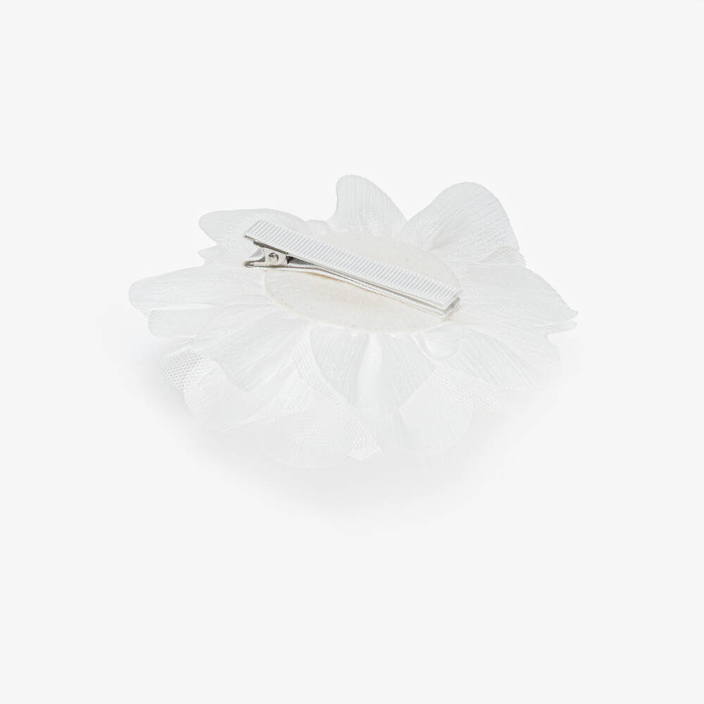 Abel & Lula-Girls White Flower Hair Clip (12cm) | Childrensalon