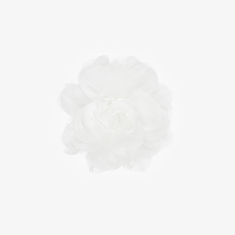 Abel & Lula-Girls White Flower Hair Clip (12cm) | Childrensalon