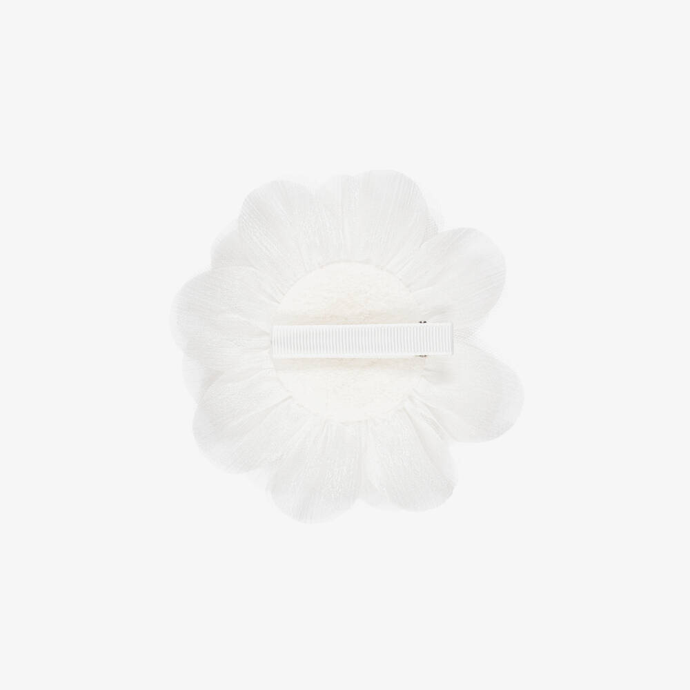 Abel & Lula-Girls White Flower Hair Clip (12cm) | Childrensalon