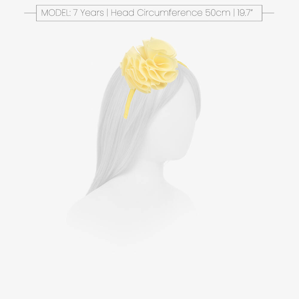 Abel & Lula-Girls Yellow Chiffon Flower Hairband | Childrensalon