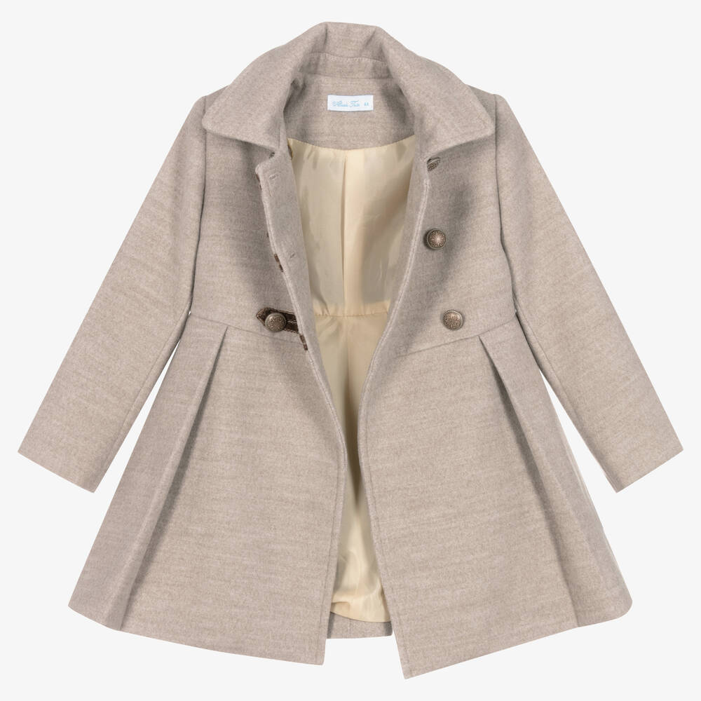 Abuela Tata-Girls Beige Traditional Coat | Childrensalon