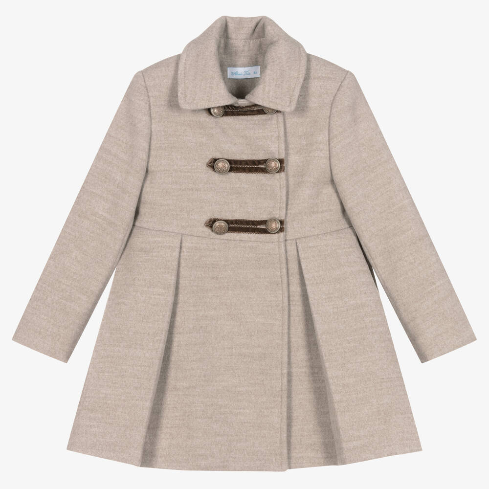 Abuela Tata-Girls Beige Traditional Coat | Childrensalon