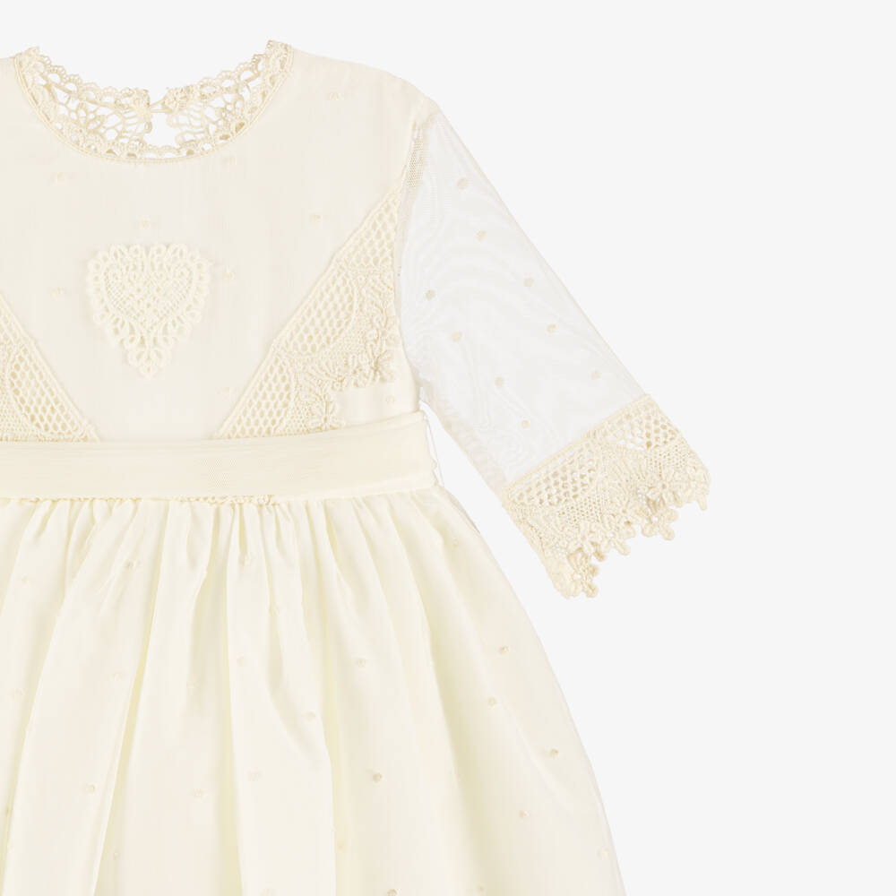 Abuela Tata-Girls Ivory Lace & Tulle Dress | Childrensalon