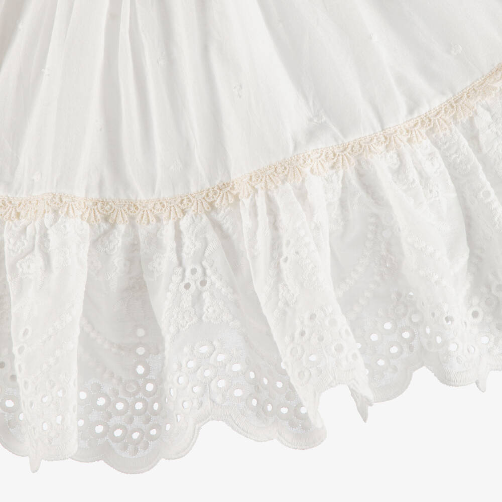Abuela Tata-Girls Ivory & Pale Pink Tulle Dress | Childrensalon