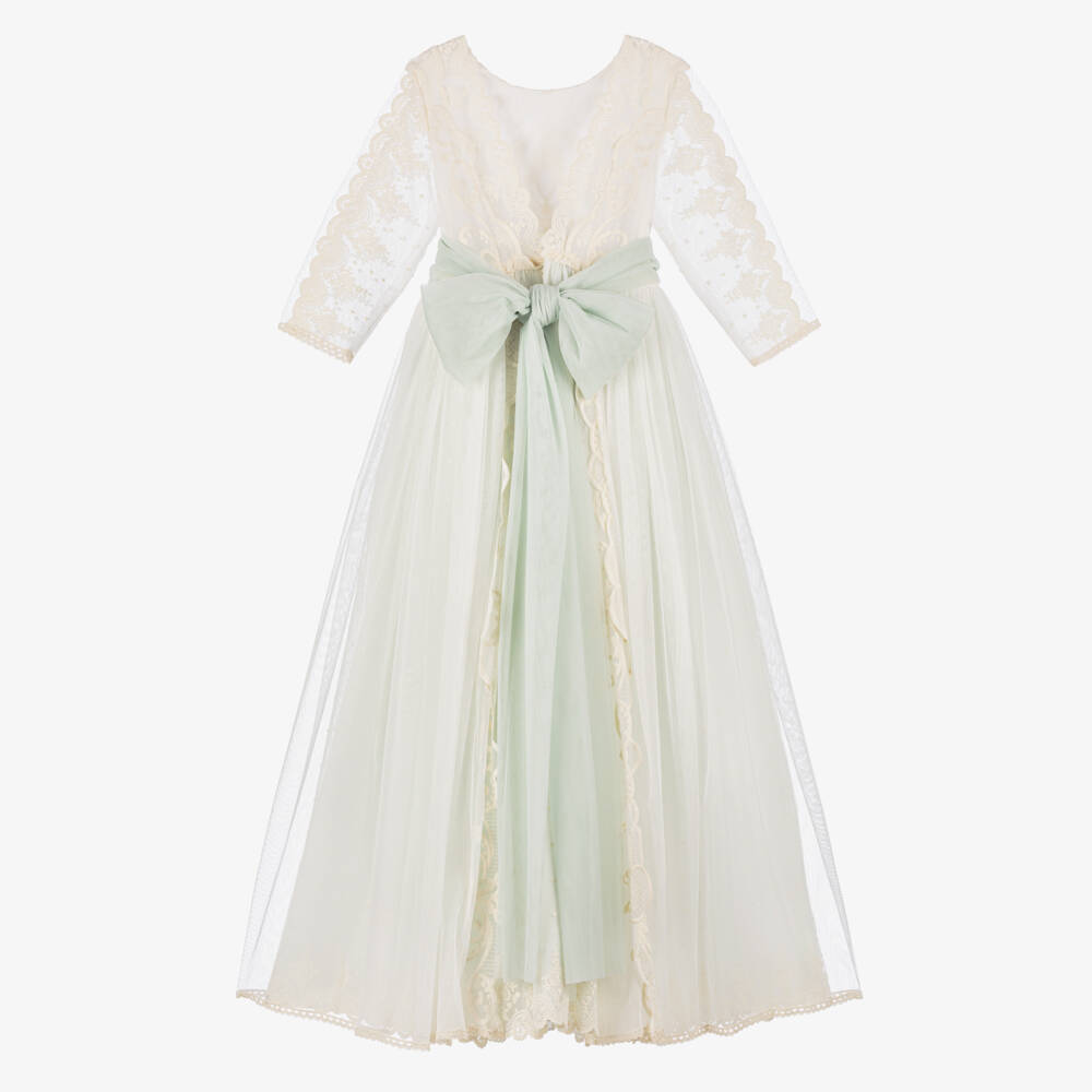 Abuela Tata-Girls Ivory Tulle Ceremony Dress | Childrensalon