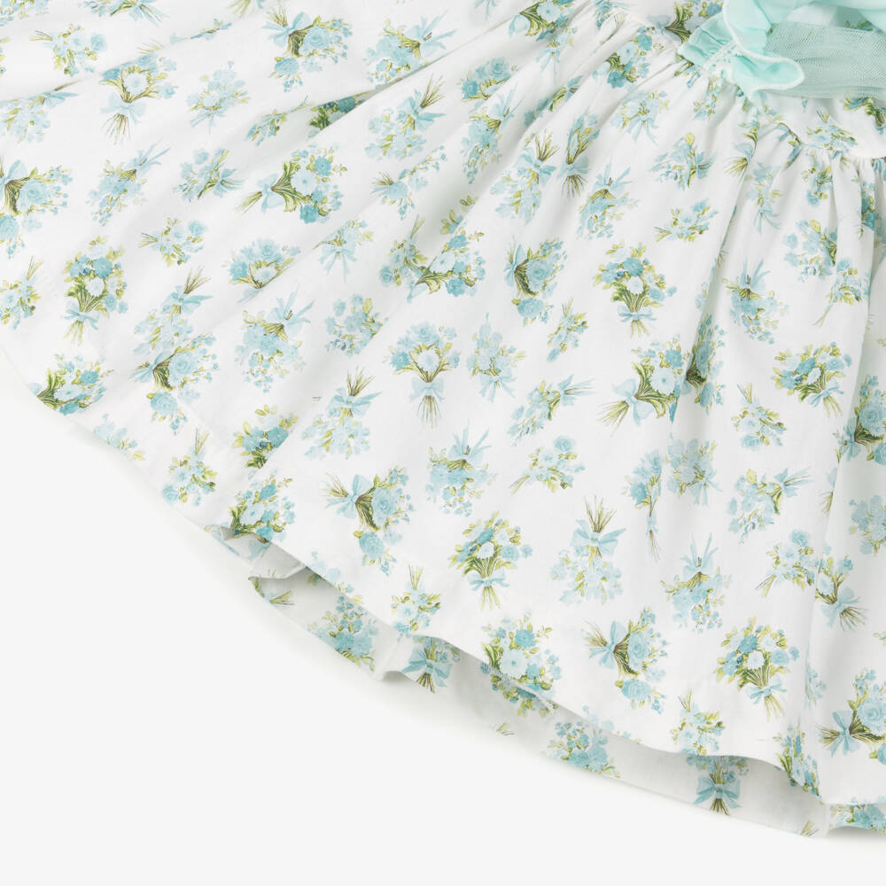 Abuela Tata-Girls Pale Green Floral Print Dress Set | Childrensalon