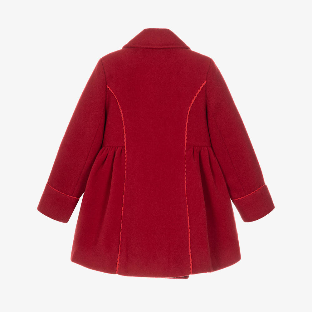 Abuela Tata-Girls Red Felted Traditional Coat | Childrensalon
