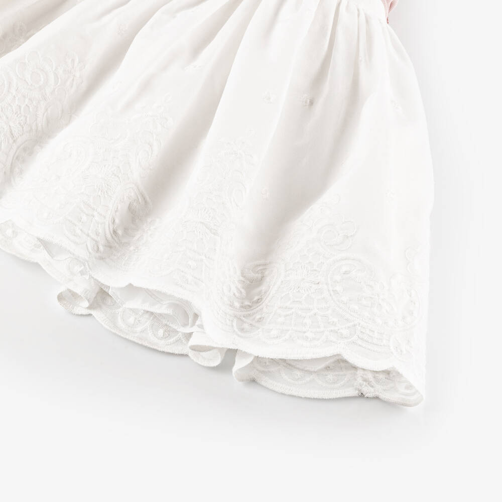 Abuela Tata-Girls White Embroidered Dress Set | Childrensalon