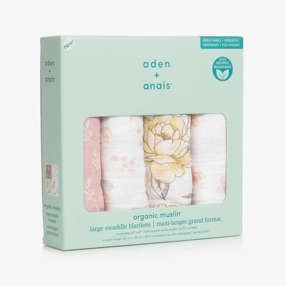 aden + anais-Baby Girls Cotton Muslin Swaddles (4 Pack) | Childrensalon