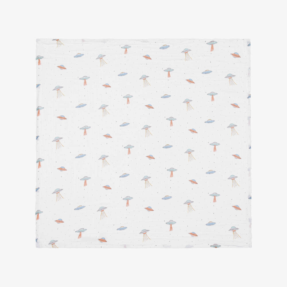 aden + anais-Boys White Cotton Muslin Cloths (5 Pack) | Childrensalon