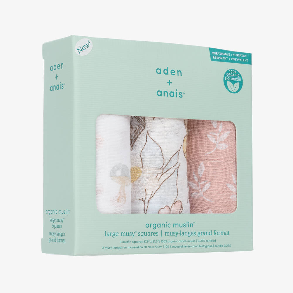 aden + anais-Organic Cotton Muslin Cloths (3 Pack) | Childrensalon