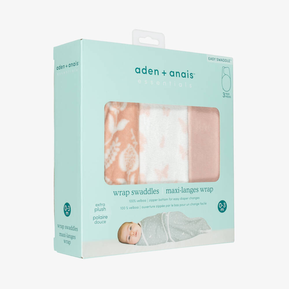 aden + anais-Pink Plush Garden Wrap Swaddles (3 Pack) | Childrensalon