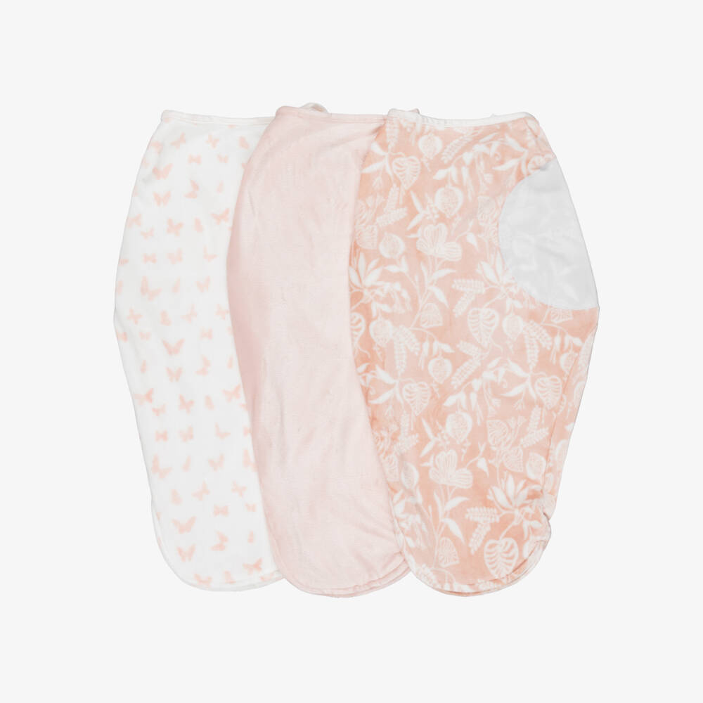 aden + anais-Pink Plush Garden Wrap Swaddles (3 Pack) | Childrensalon