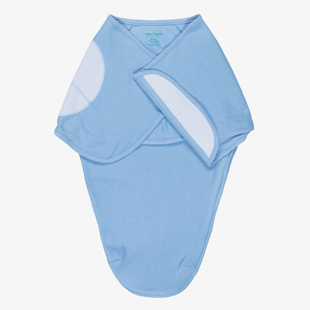 aden + anais-Пеленки бело-голубые из хлопкового трикотажа с динозаврами (3шт.) | Childrensalon