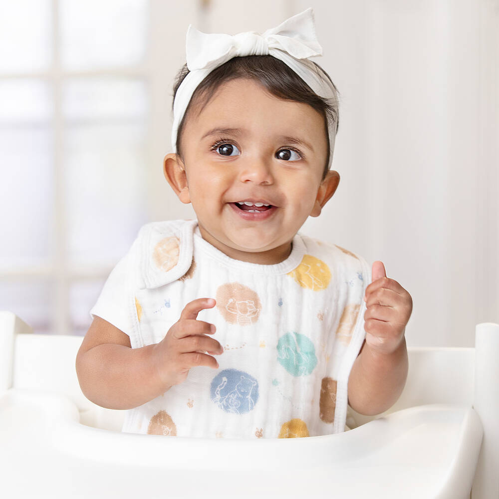 aden + anais-White Cotton Disney Bibs (3 Pack) | Childrensalon