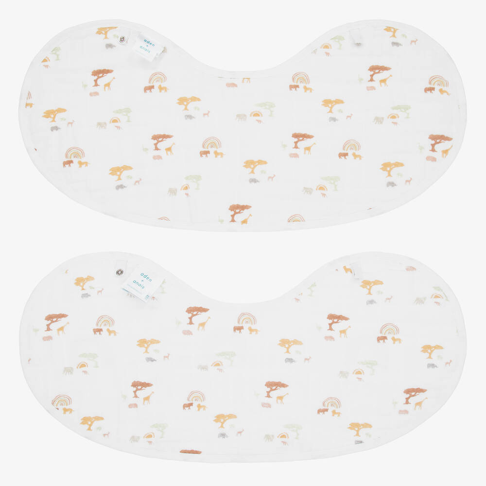 aden + anais-Белые муслиновые салфетки из хлопка для кормления (2шт.) | Childrensalon