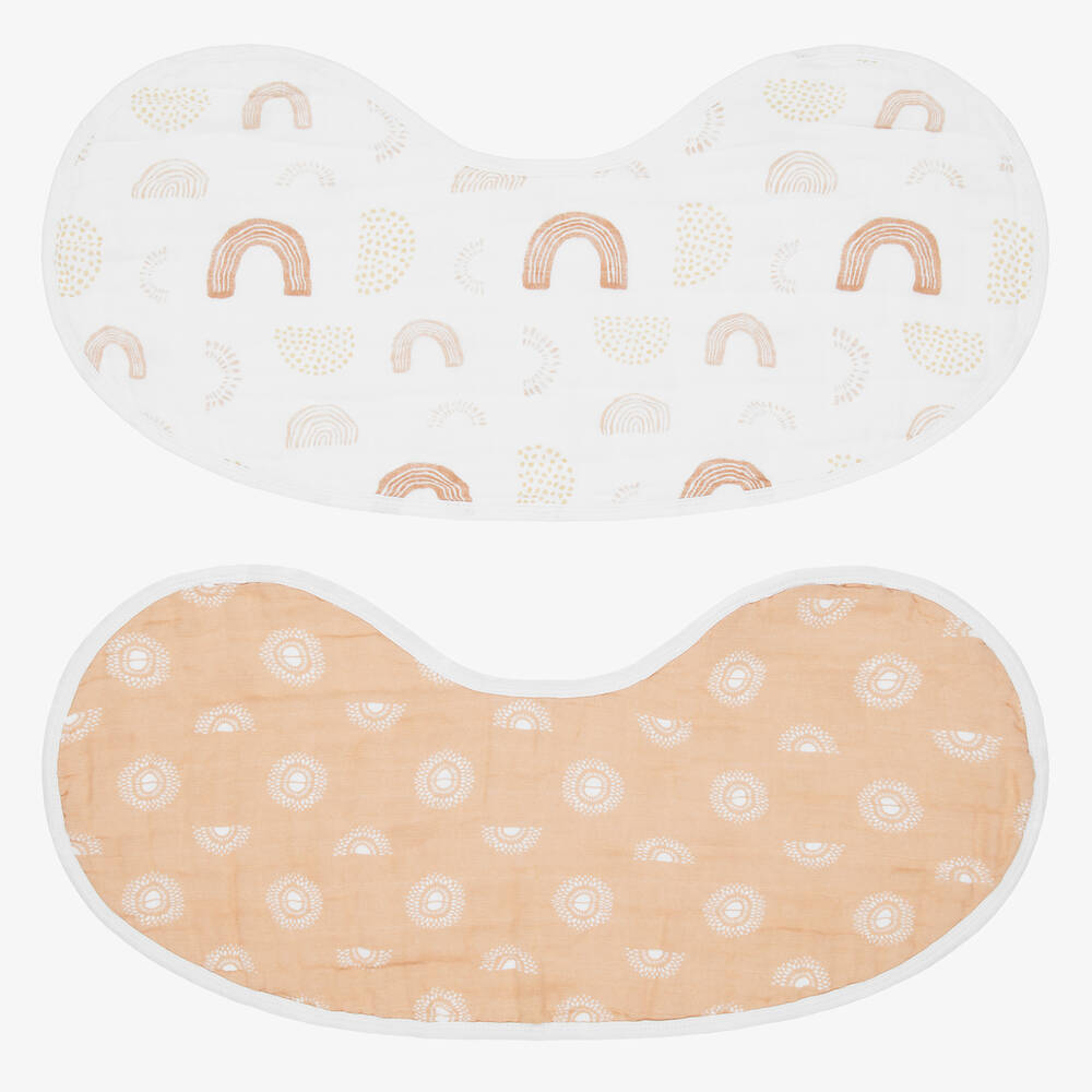 aden + anais-Белые муслиновые салфетки из хлопка для кормления (2шт.) | Childrensalon