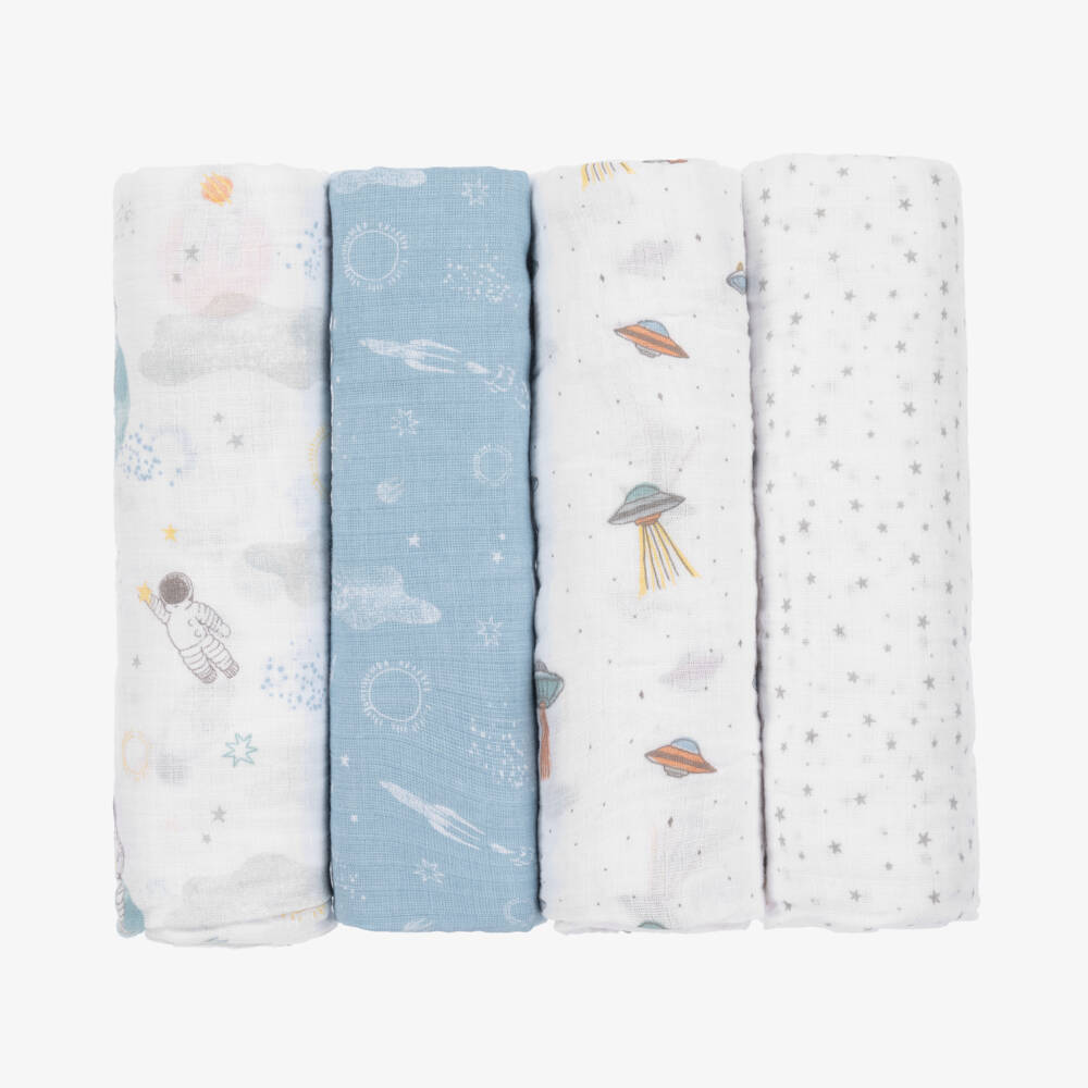 aden + anais-Белые хлопковые муслиновые пеленки (4шт.) | Childrensalon