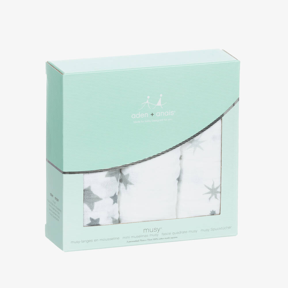 aden + anais-Белые пеленки из муслинового хлопка (3шт.) | Childrensalon
