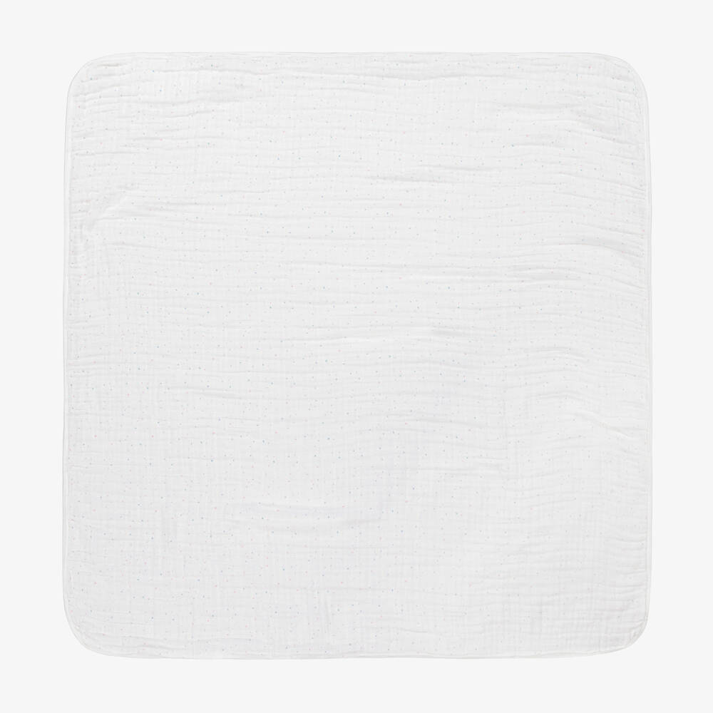 aden + anais-White Organic Cotton Muslin Blanket (120cm) | Childrensalon