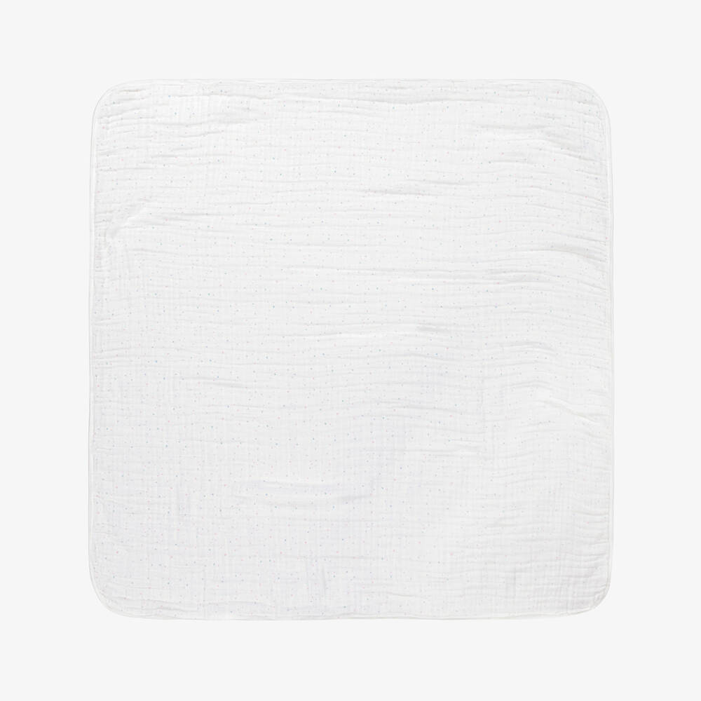 aden + anais-White Organic Cotton Muslin Blanket (120cm) | Childrensalon