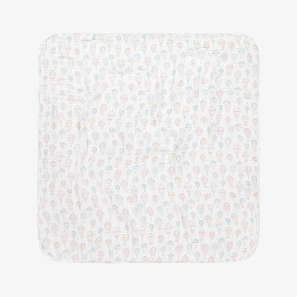 aden + anais-White Organic Cotton Muslin Blanket (120cm) | Childrensalon