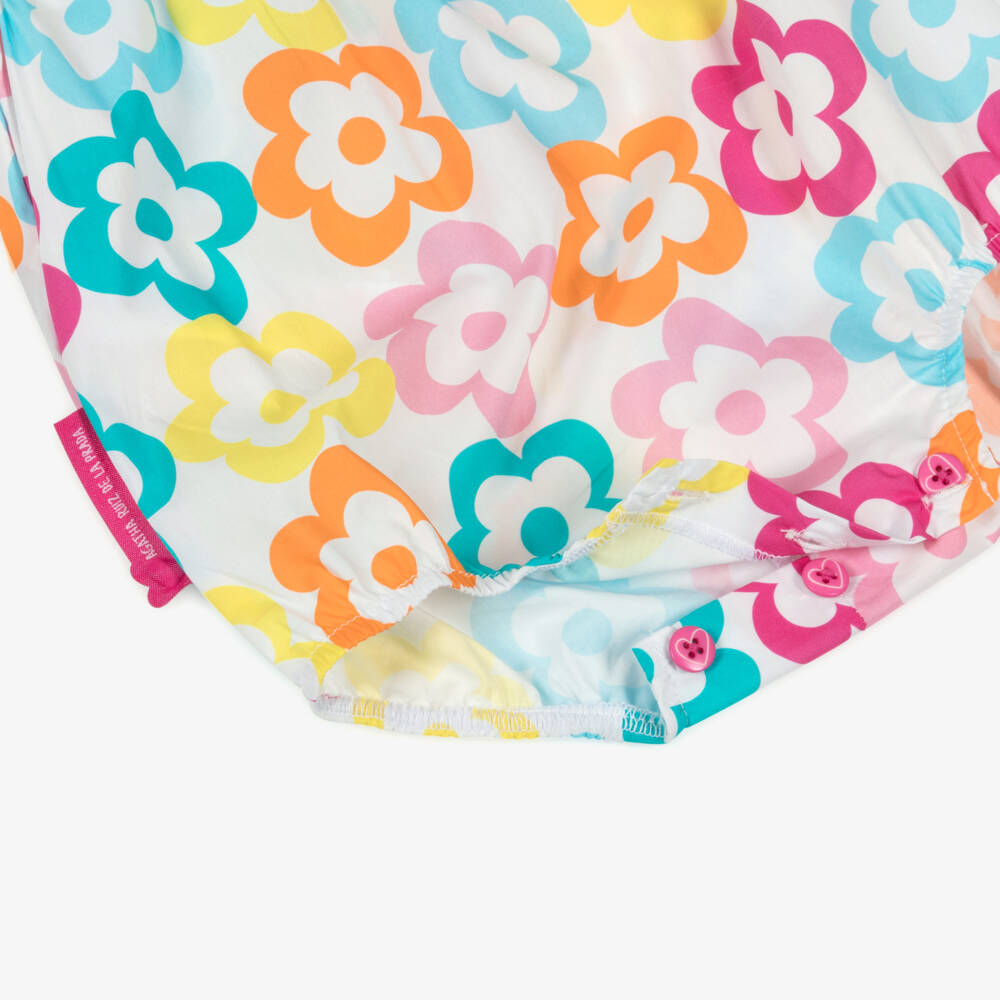 Agatha Ruiz de la Prada-Baby Girls Cotton Shortie with Colourful Flower Print | Childrensalon