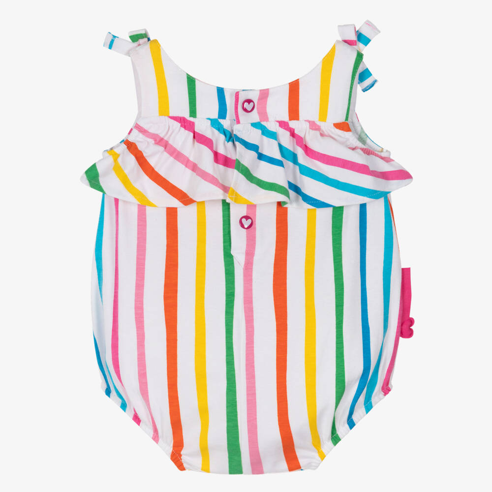 Agatha Ruiz de la Prada-Baby Girls Multicolour Striped Cotton Shortie | Childrensalon