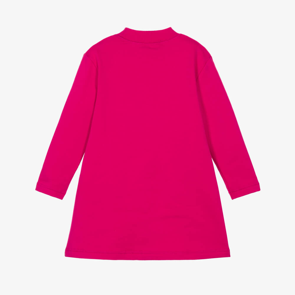 Agatha Ruiz de la Prada-Fuchsia Pink Dress for Girls with Rainbow & Hearts | Childrensalon