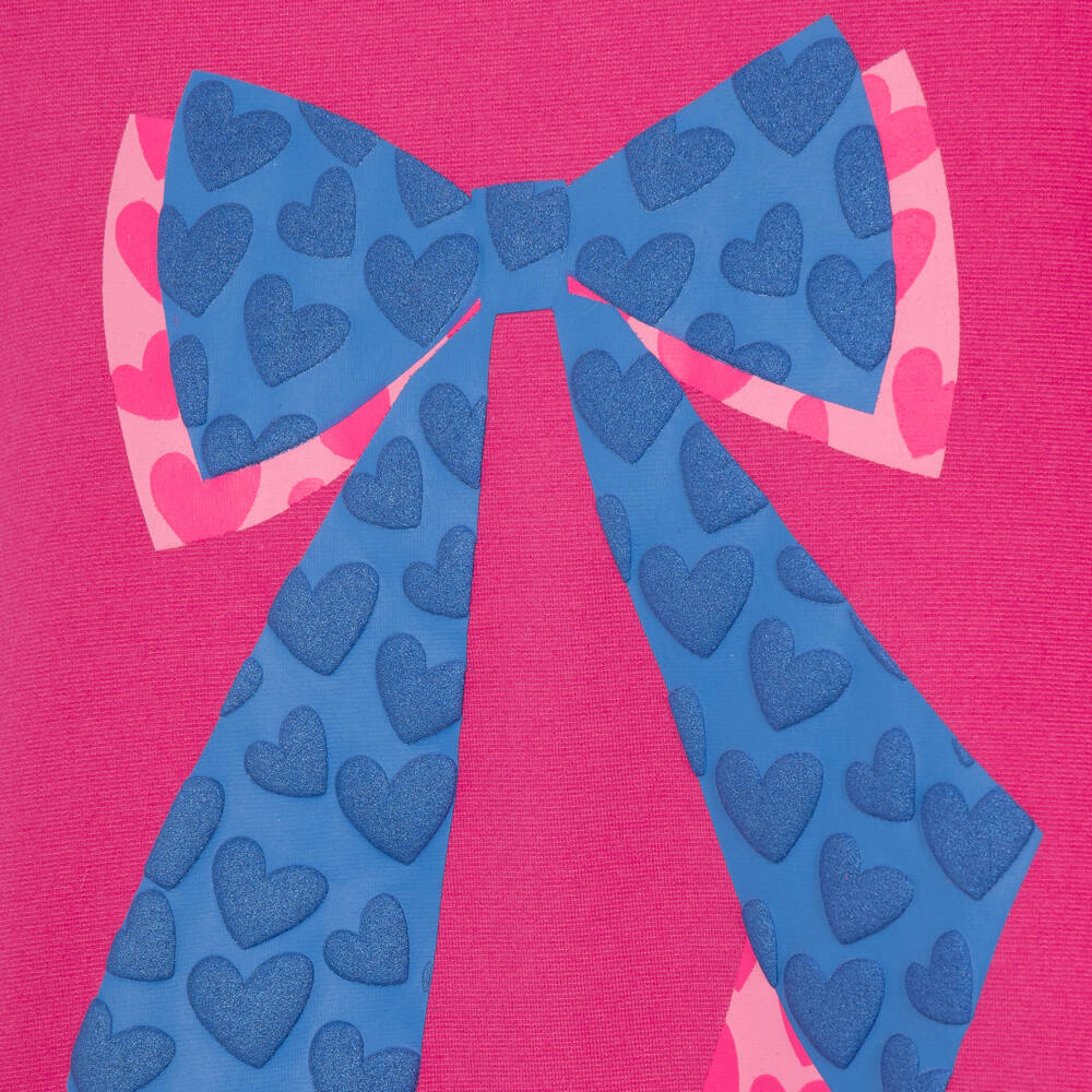 Agatha Ruiz de la Prada-Girls Bow Print Dress Set with Pink Tights | Childrensalon