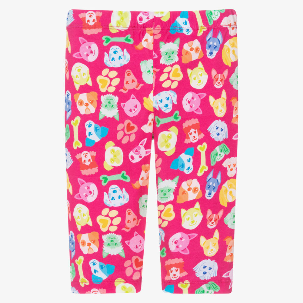 Agatha Ruiz de la Prada-Girls Bright Pink Leggings with Dog Print | Childrensalon
