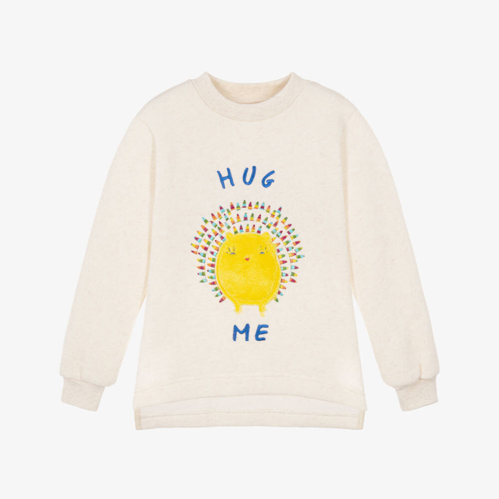 Agatha Ruiz de la Prada-Girls Cream Marl Hedgehog Sweatshirt | Childrensalon
